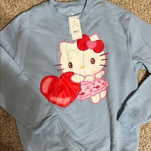 Hello Kitty Blue Sweatshirt with Red Heart